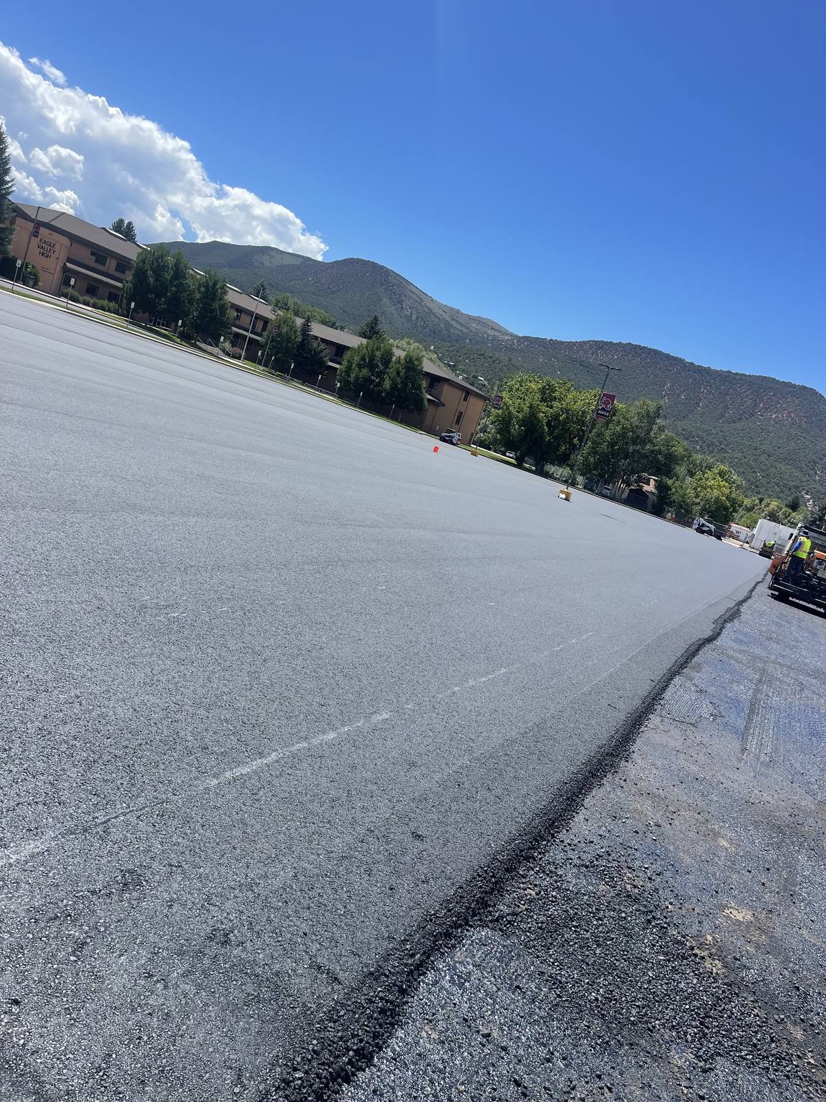 A commercial lot paved end to end.