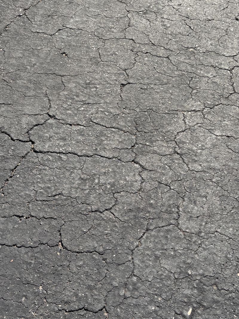 Alligator cracking across an asphalt driveway, a sign the base has failed